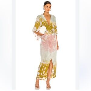 YFB Young Fabulous and Broke‎ Siren Maxi Dress In WILLOWGREEN Geode Wash XS